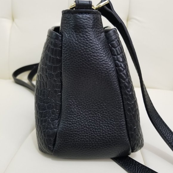 Doris & Jacky Alligator-Embossed Leather Shoulder Bag - Picture 2 of 16